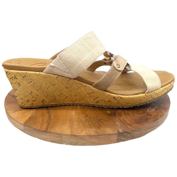 Skechers Women's Beverlee Sail Away Wedge Sandals Tan Size 10 Ring Accent - Picture 2 of 6